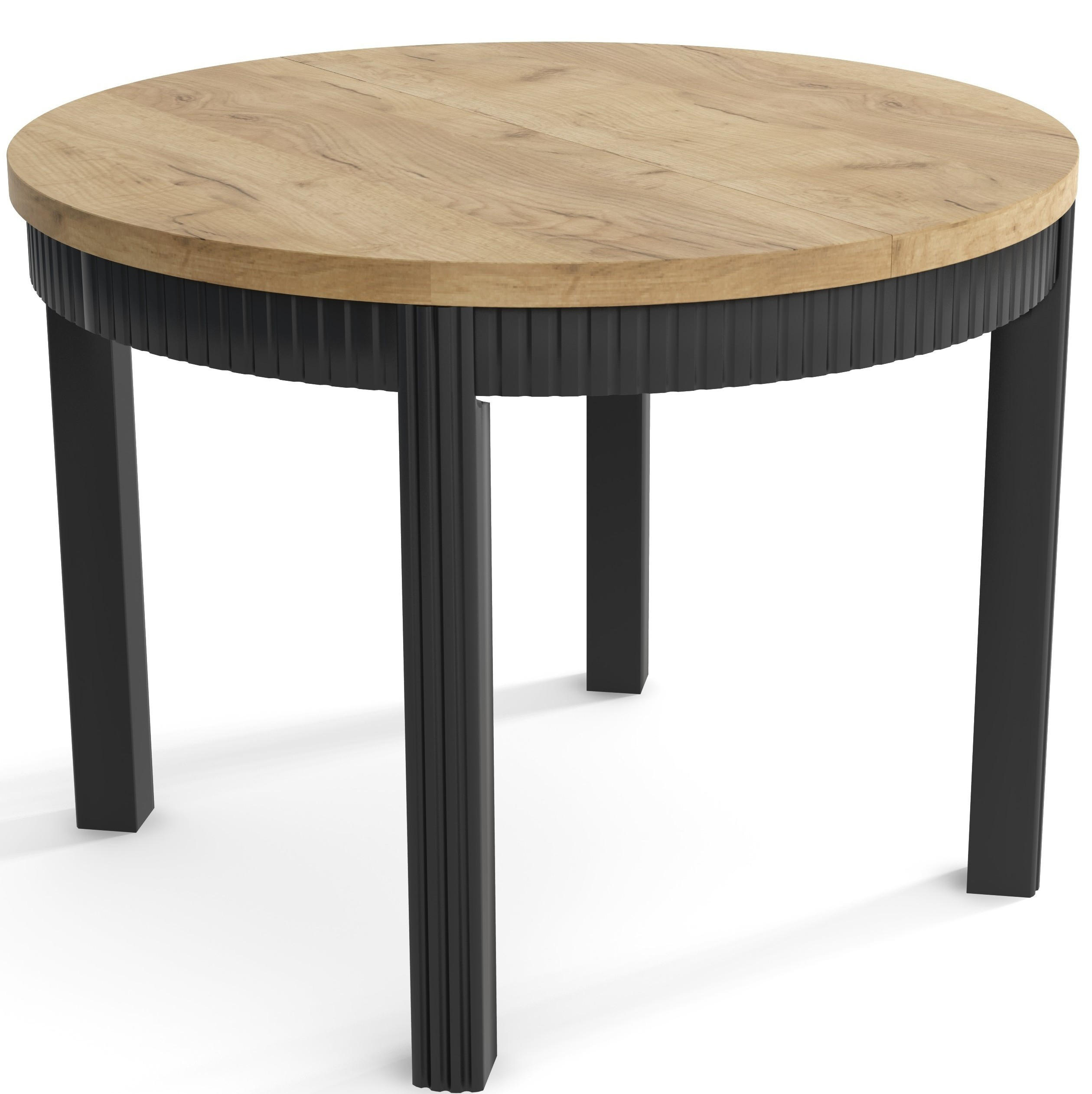 TISCH Schwarz KIKI Ausziehbar - Eichefarben/Goldfarben, Holzwerkstoff (65/90/77cm) - Sepro Meble