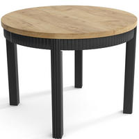 TISCH Schwarz KIKI Ausziehbar - Eichefarben/Goldfarben, Holzwerkstoff (65/90/77cm) - Sepro Meble
