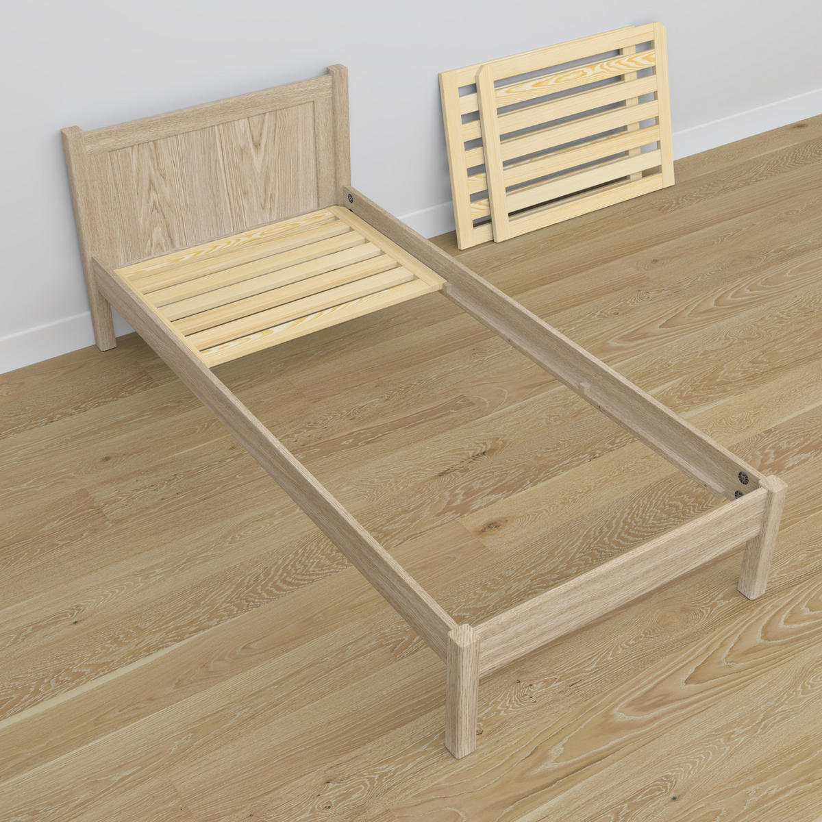 BETT mit Schublade N02 Sonoma Eiche 100/190 - Sonoma Eiche, Naturmaterialien/Holz (100/190cm) - N-Wood
