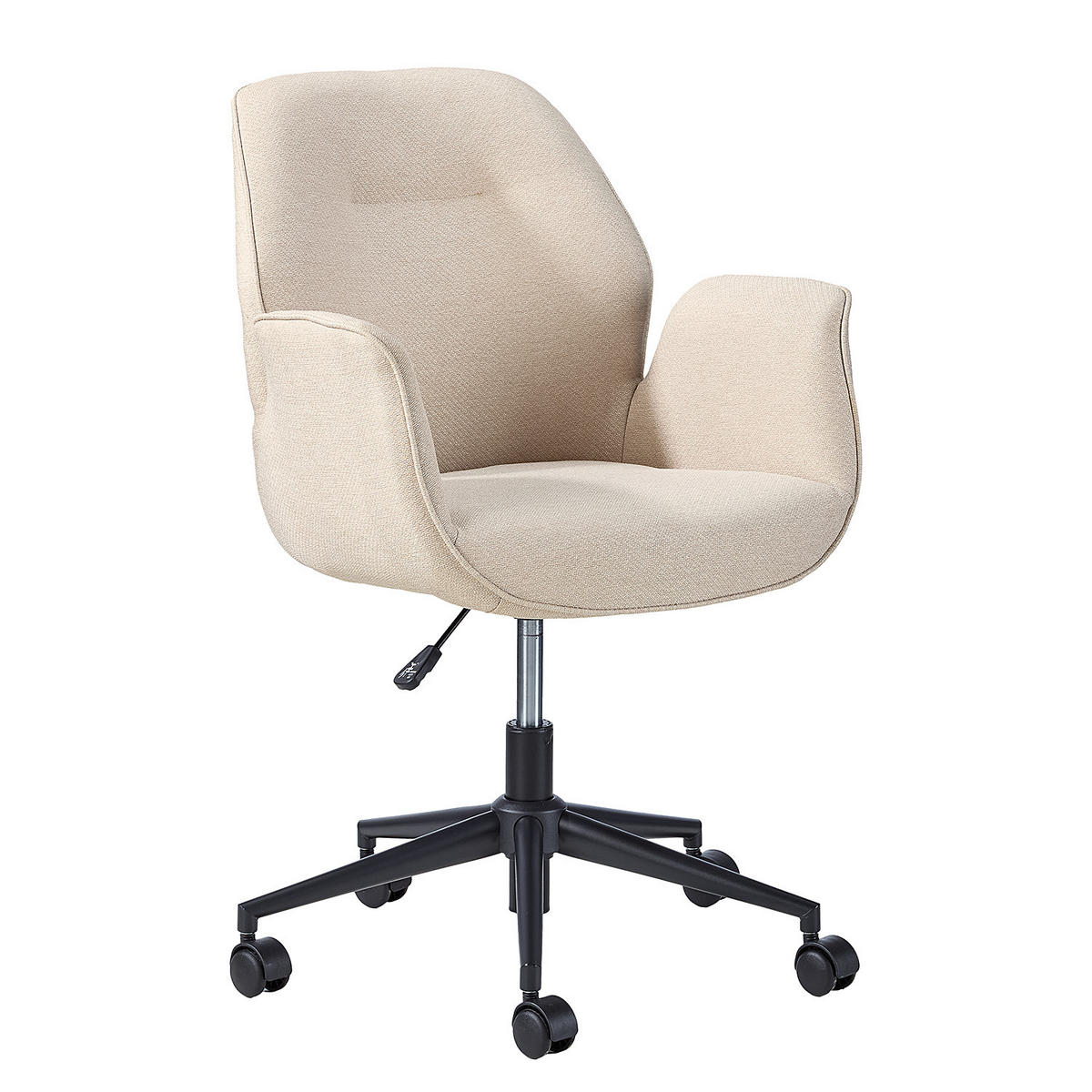 BÜROSTUHL - Beige, Webstoff / Stahl , 61/91/59 cm - Beige, Textil (61/91/59cm) - home24