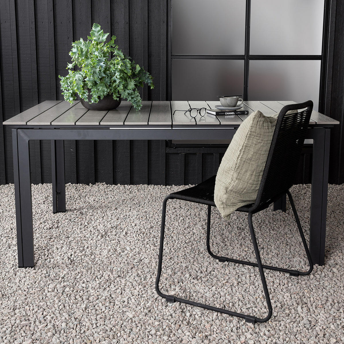 GARTENTISCH - Schwarz, Metall (160/100/75cm) - home24