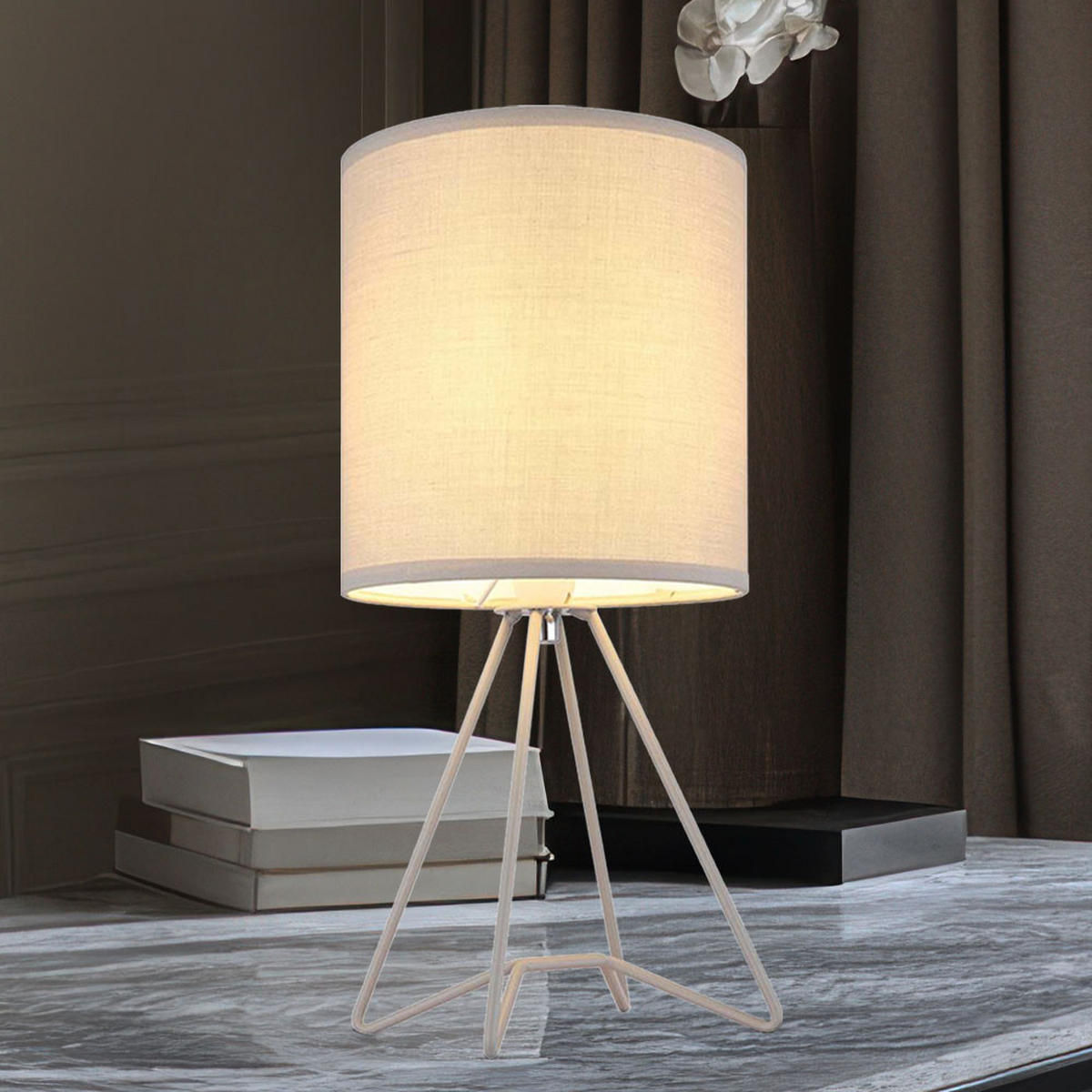 TISCHLEUCHTE TAMIAN Metall Grau - Grau, Metall (16/16/34.5cm) - Globo Lighting