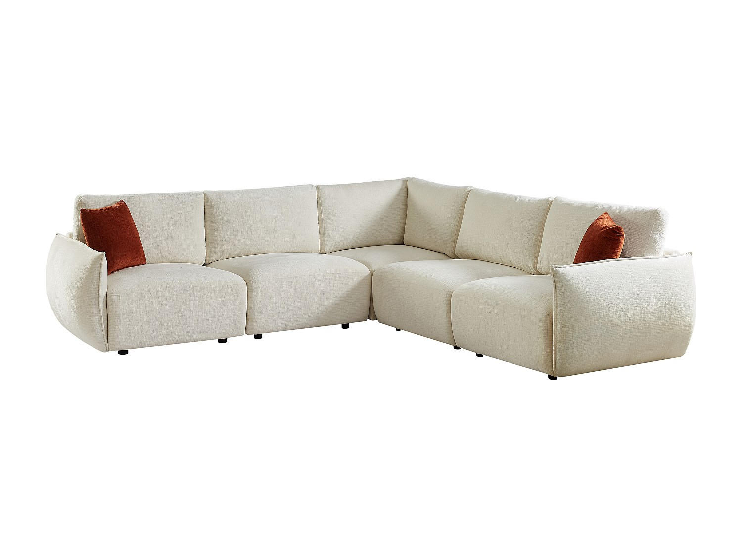 ECKSOFA – Chenille-Stoff – Beige – OCTAVINE - Beige, Textil (276/276cm) - Vente-Unique
