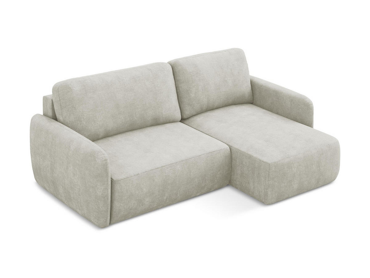 3-SITZER SOFA mit Schlaffunktion Bouclé Stoff Grau - Dunkelgrau/Schwarz, Holzwerkstoff/Kunststoff (266/95/121cm) - LaMiaSofa