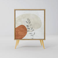 SIDEBOARD TRANQUIL TWIG, Eichefarben, 57,5x42x75,5 cm, Goldfarbene Metallfüße - Eichefarben/Goldfarben, Holzwerkstoff/Metall (57.5/75.5/42cm) - SpaceRebels
