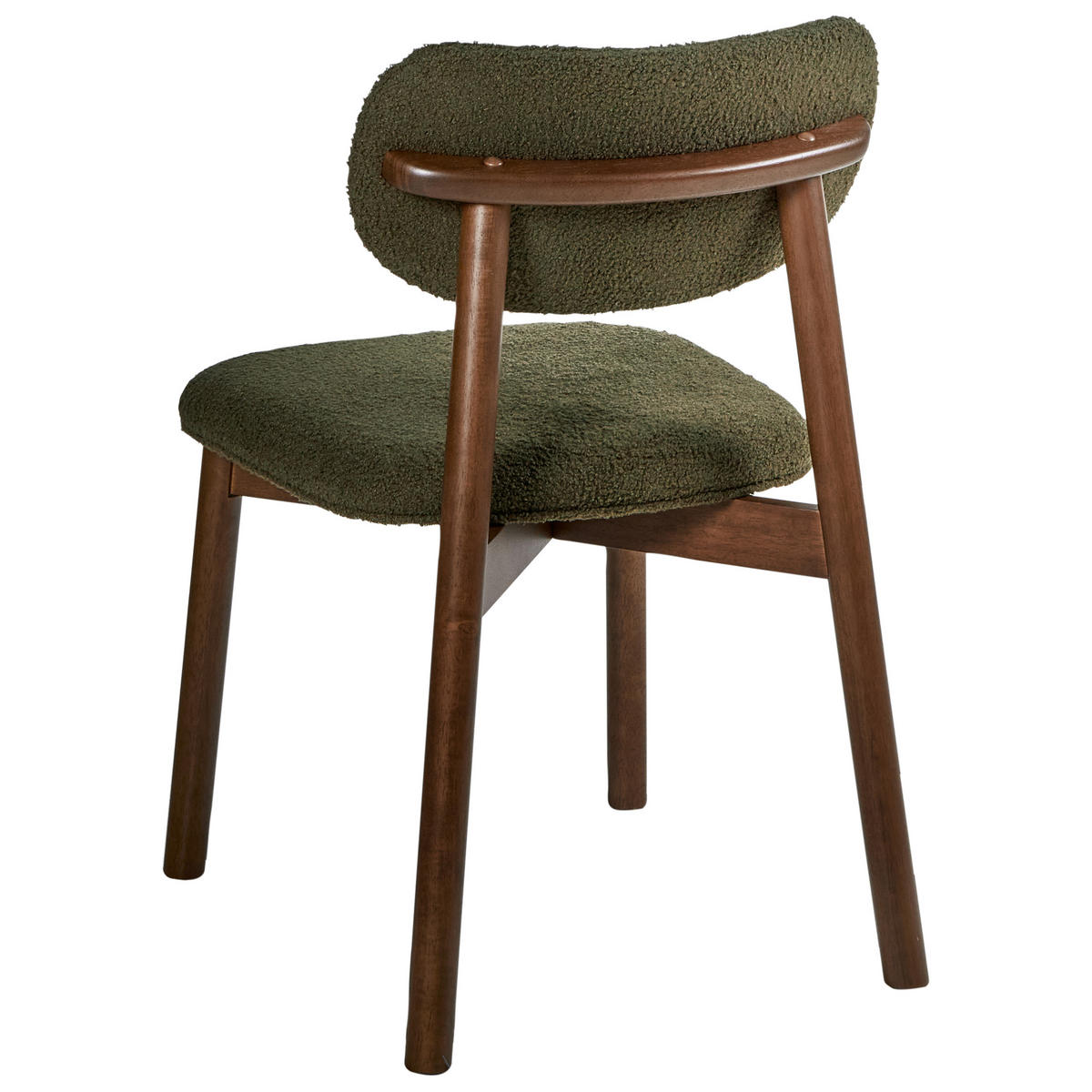 ESSZIMMERSTUHL Braun Mills - Dunkelbraun/Grün, Textil (48/80/58cm) - Beliani