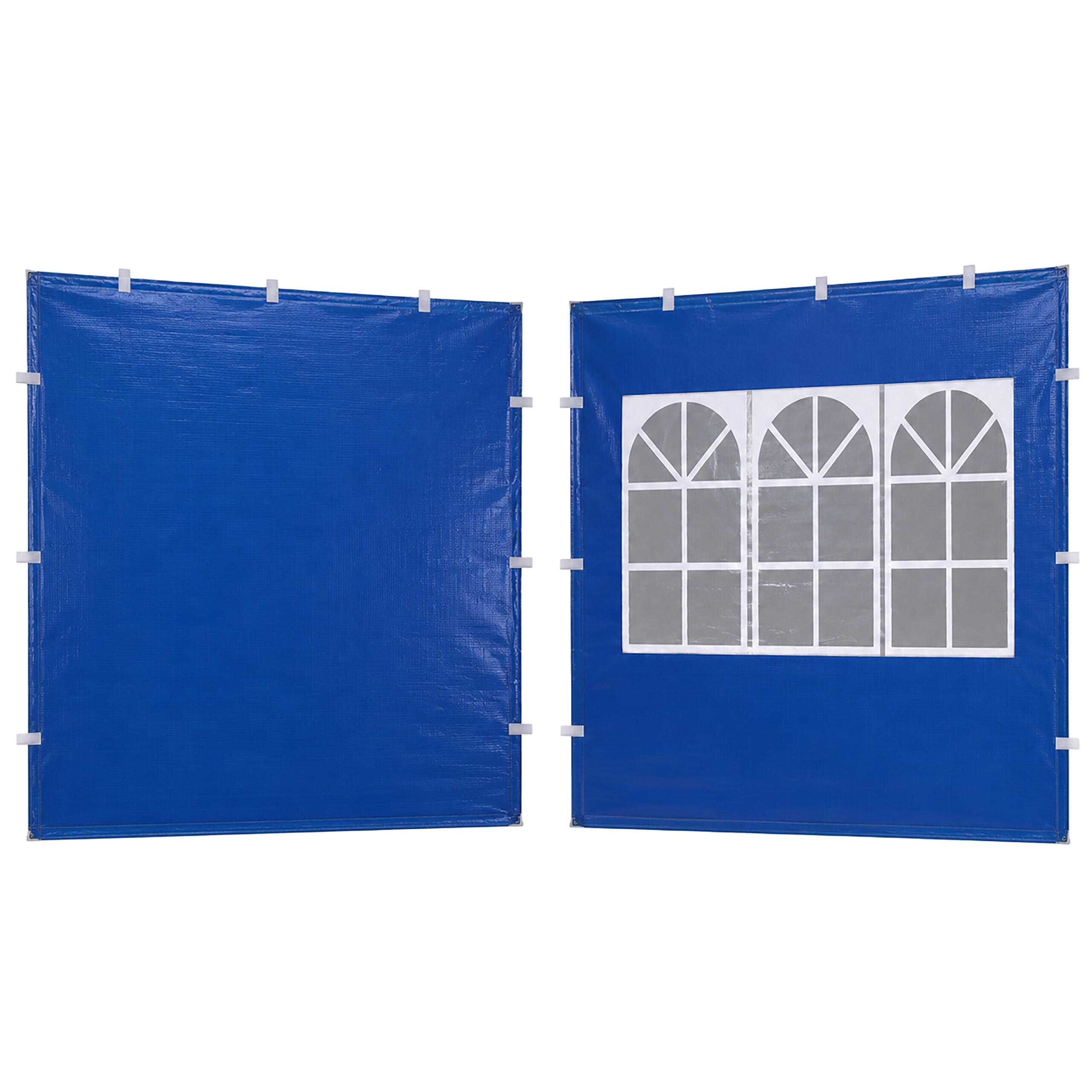 STĚNA Modrá 2dílný-set pro pavilon s oknem - modrá, plast (290/190/0.5cm) - Relaxdays