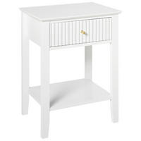 NACHTTISCH mit 1 Schublade Weiß Assisi - Weiß, Holzwerkstoff (35/48/62cm) - Beliani
