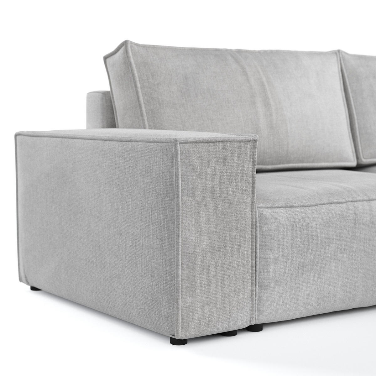 ROHOVÁ SEDAČKA CAVO, textil, Světle šedá - černá/světle šedá, dřevo/kompozitní dřevo (255/148cm) - AltaBeds