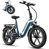 E-BIKE Klapprad R2 20×4.0", 499,2 Wh, 7-Gang, Aluminiumrahmen - Blau, Metall (30cm) - ECORUSH