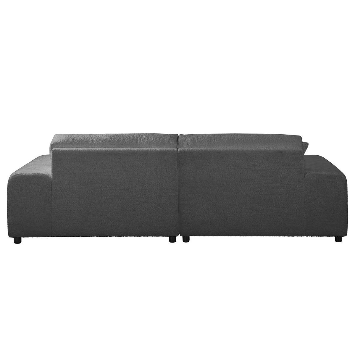 BIGSOFA - Silberfarben/Schwarz, Kunststoff/Textil (237/79/144cm) - home24