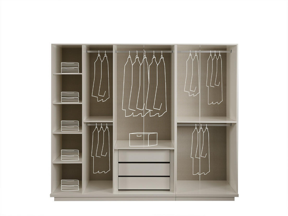 KLEIDERSCHRANK Pedro 2 trg. - Beige, Holzwerkstoff (86/219/56cm)