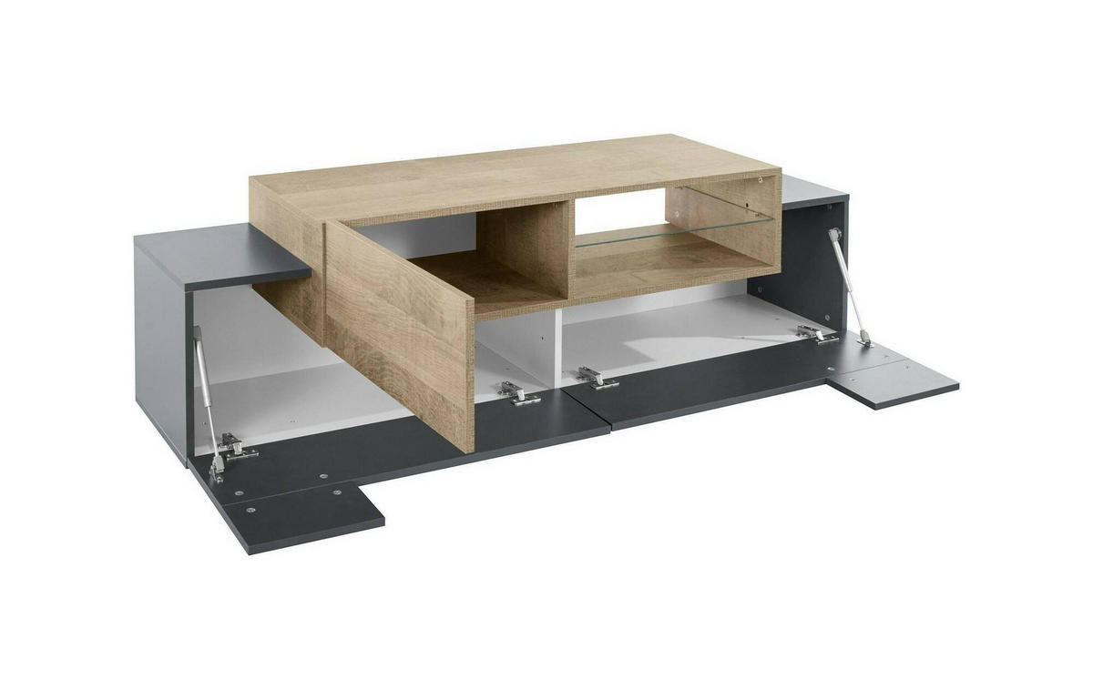 FERNSEHSCHRANK Anthrazit, Ahorn 45/160/51 cm - Schwarz, Holzwerkstoff (160/51/45cm) - DMORA