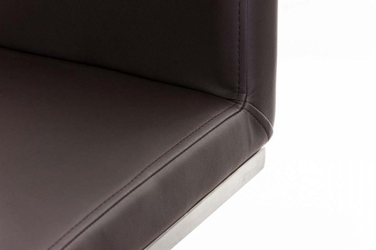 BARHOCKER 2er Set Lederlook Braun - Edelstahlfarben/Braun, Textil/Metall (42/86/44cm) - CLP