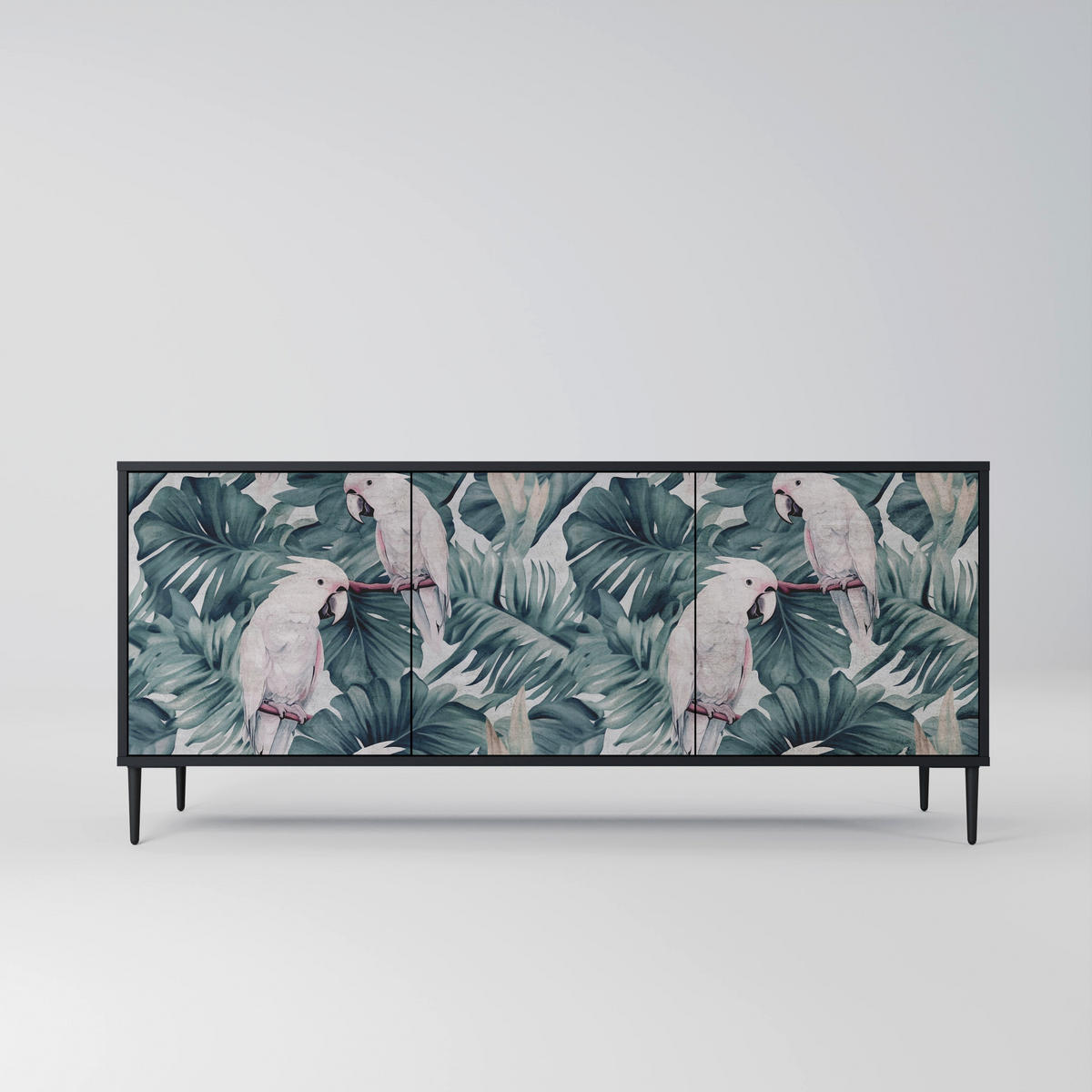 SIDEBOARD POPINJAY LOOK, Eicheneffekt, 164,5x42x77,5 cm, 3 Türen - Eichefarben/Buchefarben, Holzwerkstoff/Buchenholz (164.5/77.5/42cm) - SpaceRebels