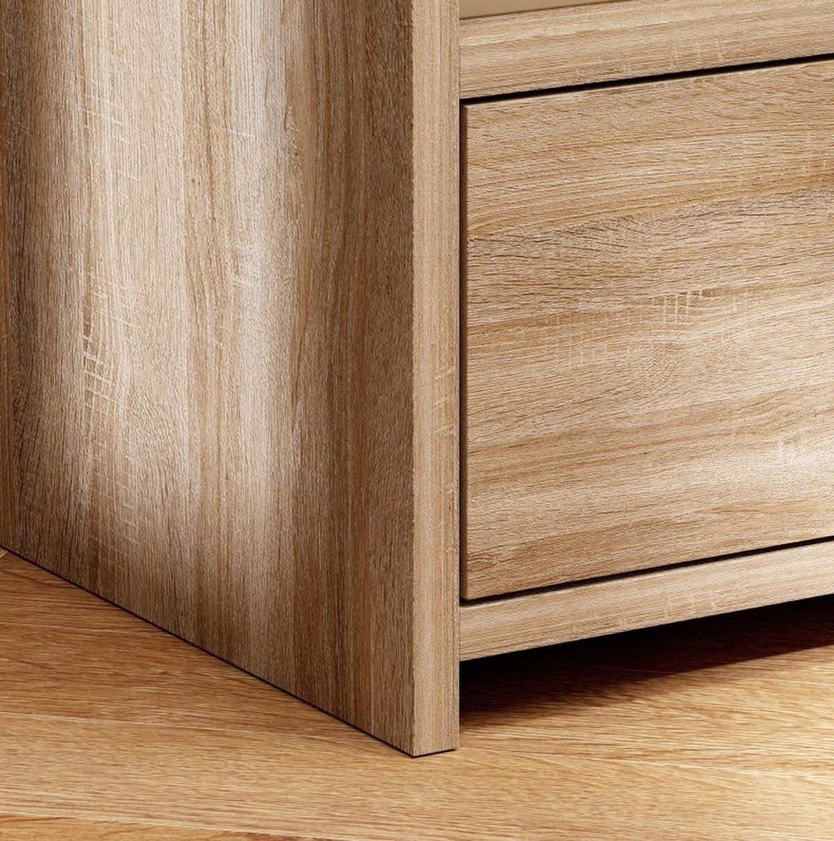 NACHTTISCH 40/35/66 cm mit Schublade & offenem Fach in Eichenoptik - Naturfarben, Holz (40/66/35cm) - BEAOK
