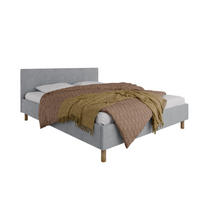 POLSTERBETT ALMORE 160x200cm Elegantes Polsterbett für modernen Wohnstil , ohne matratze, hellgrau - Hellgrau, Holz - Homesy