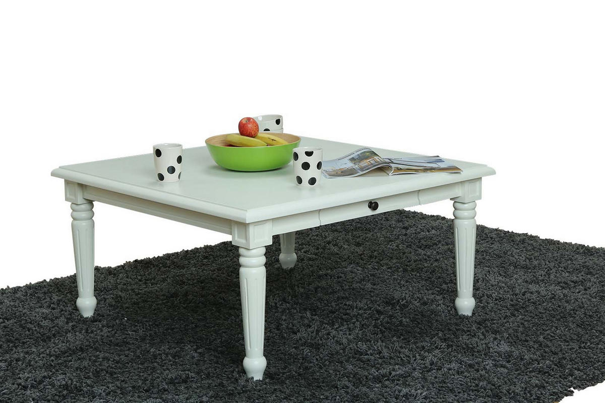 COUCHTISCH 100x100 cm mit 1 Schublade - Weiß, Holzwerkstoff (100/100/45cm) - ebuy24