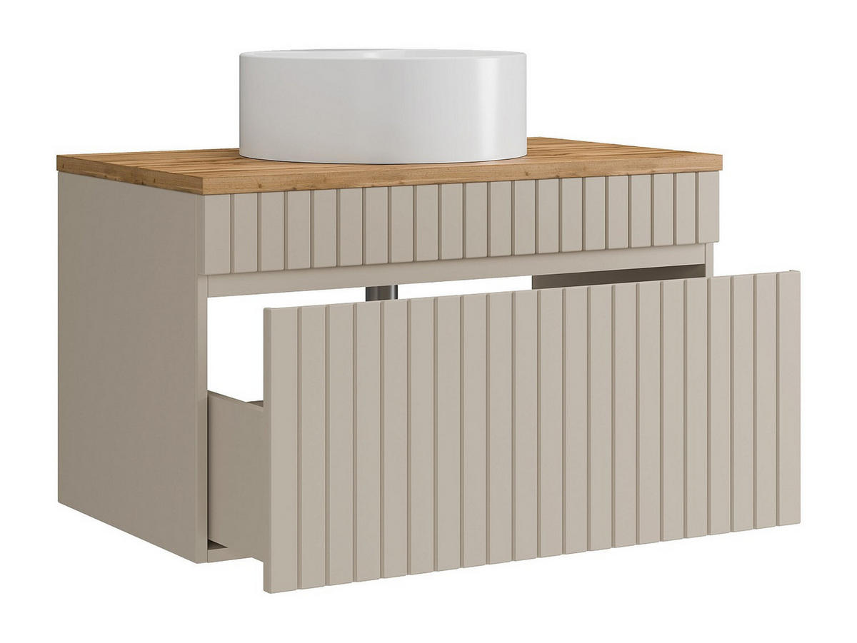 EINZELWASCHTISCH - 80cm x 46cm - MDF - beige - SATARA - Beige, Holz (80/46/46cm) - Vente-Unique
