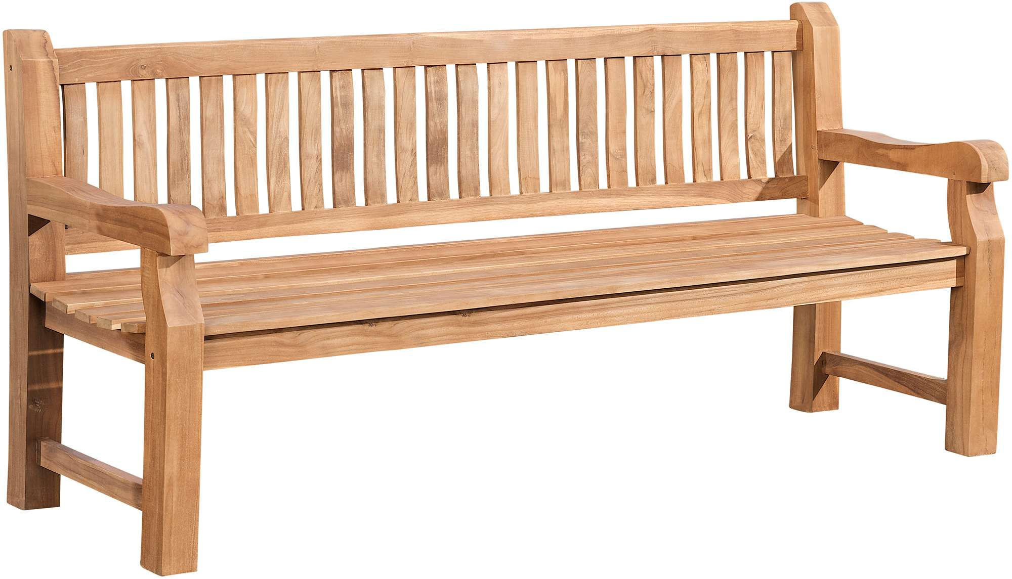GARTENBANK Teakbank Degad Holz Teak Holzbank 200cm - Teakfarben, Holz (200/93/61cm) - DELUKE