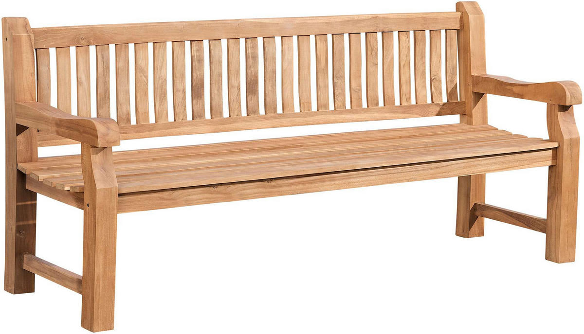 GARTENBANK Teakbank Degad Holz Teak Holzbank 200cm - Teakfarben, Holz (200/93/61cm) - DELUKE