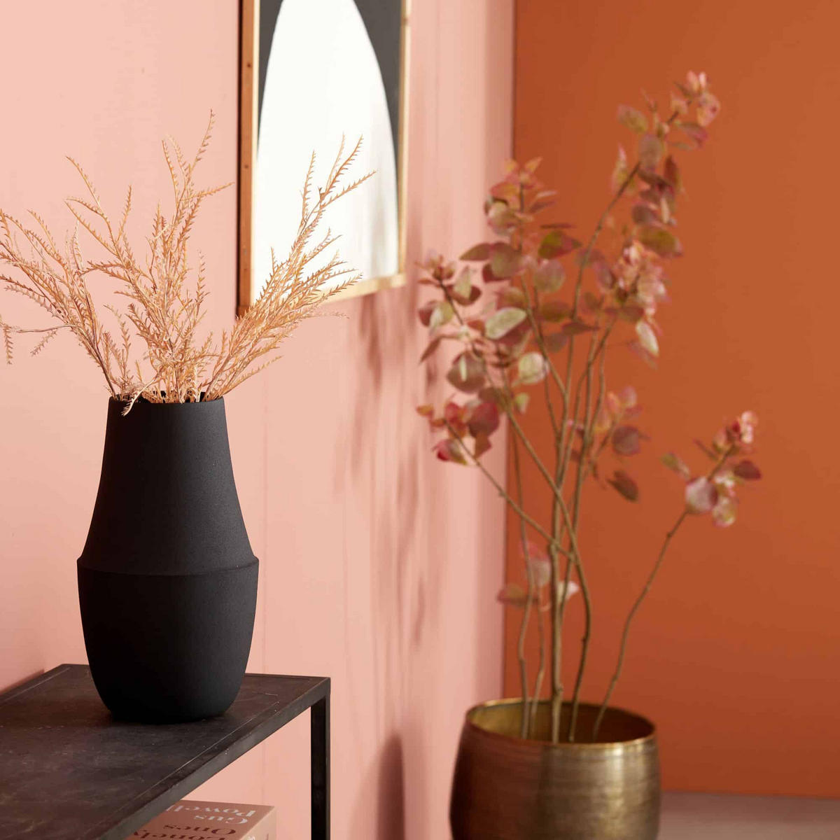 VASE Alen Schwarz 20/20/36.5 cm - Schwarz, Metall (36.5cm) - Luqaza