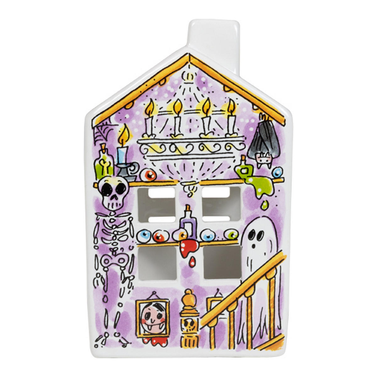 TEELICHTHALTER Halloween in Bunt - 14,5cm - Multicolor, Keramik (8.5/14.5/8.3cm) - Blond Amsterdam