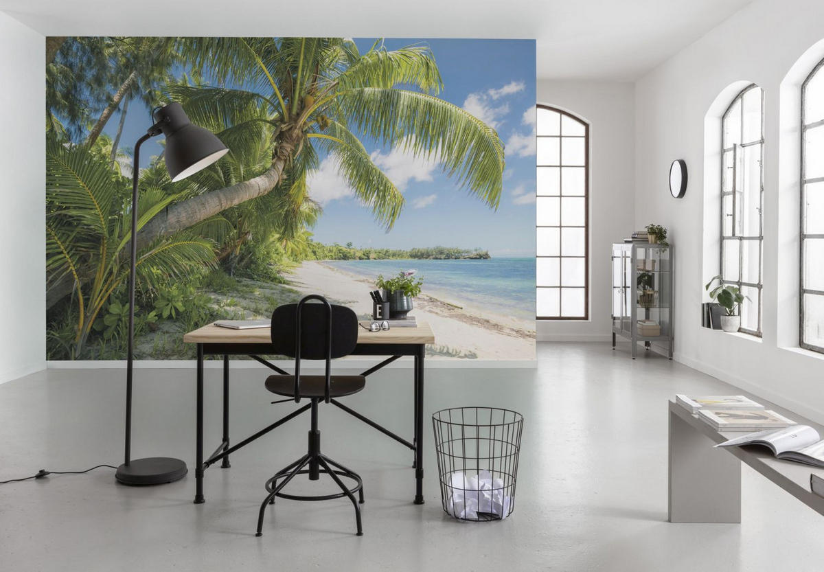 FOTOTAPETE Strand 450 x 280 cm - Grün, Papier (450/280cm) - Sanders & Sanders