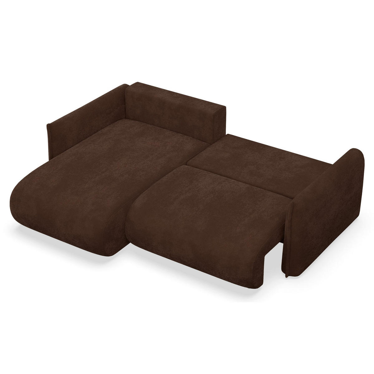 ROHOVÁ SEDAČKA Cushi, levý roh, hnědá žinylka - černá/hnědá, textil/plast (252/183cm) - Selsey