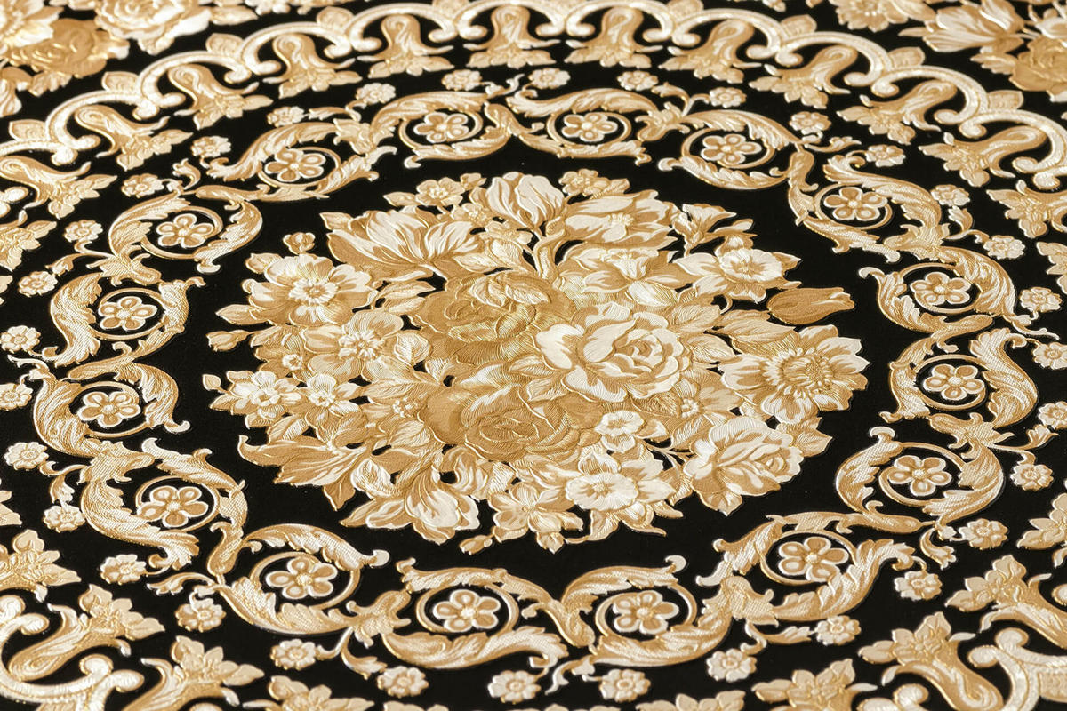 VLIESTAPETE 70/1005 cm - Goldfarben/Schwarz, Kunststoff/Textil (70/1cm) - KUNSTLOFT
