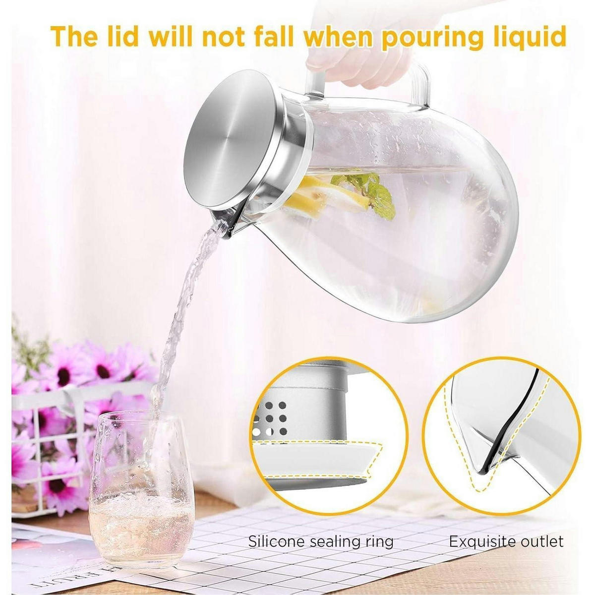 GLASKRUG 2 Liter mit Filter und Zubehör - Transparent, Glas (15/15cm)