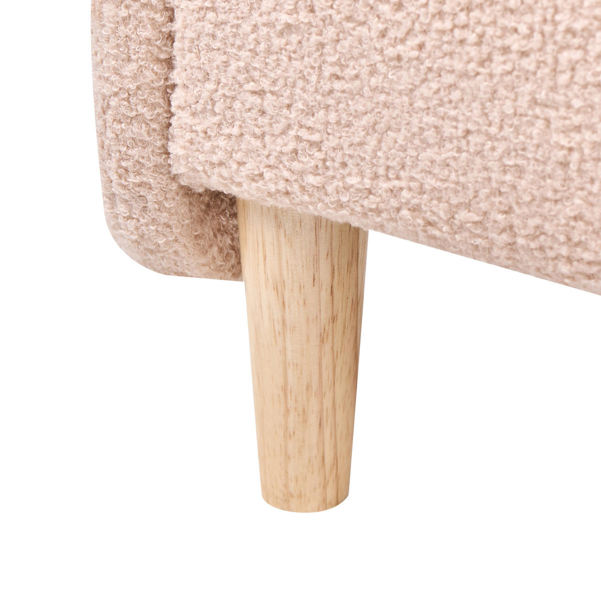 KINDERBETT Bouclé 90/200 cm Beige Laye - Beige/Braun, Textil (90/200cm) - Beliani