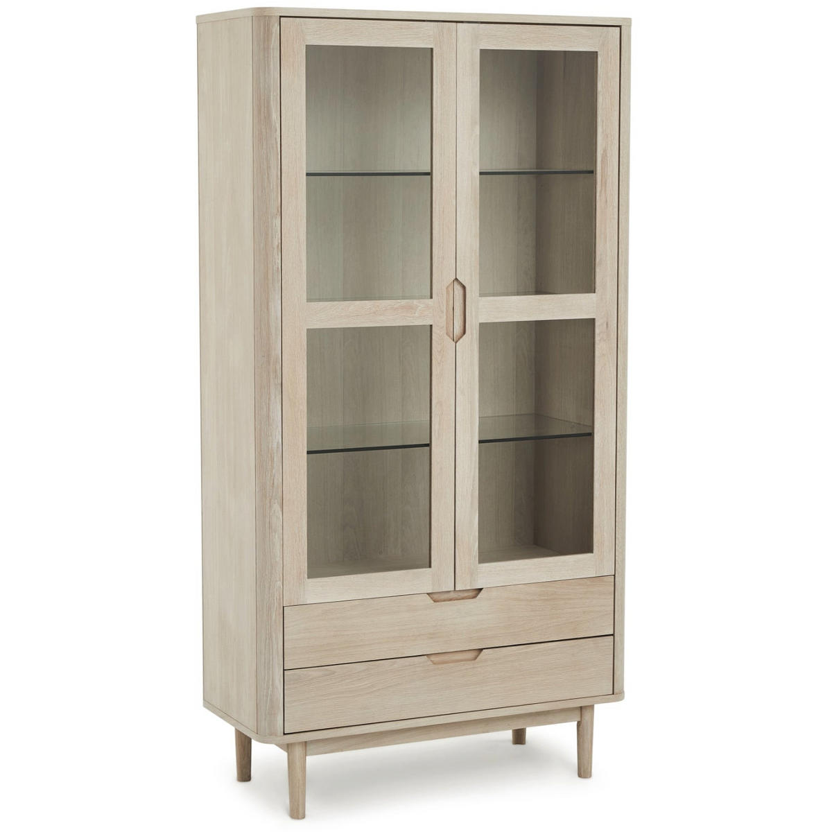 VITRINE Eiche massiv - Eichefarben, Holz (100/190/45cm) - Furnhouse