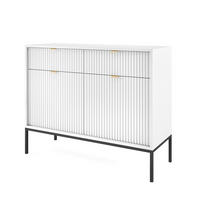KOMMODE STELLARE 104/83/39 cm mit 2 Schubladen 2 Türen Weiß - Weiß, Holzwerkstoff (104/83/39cm) - MASSENO