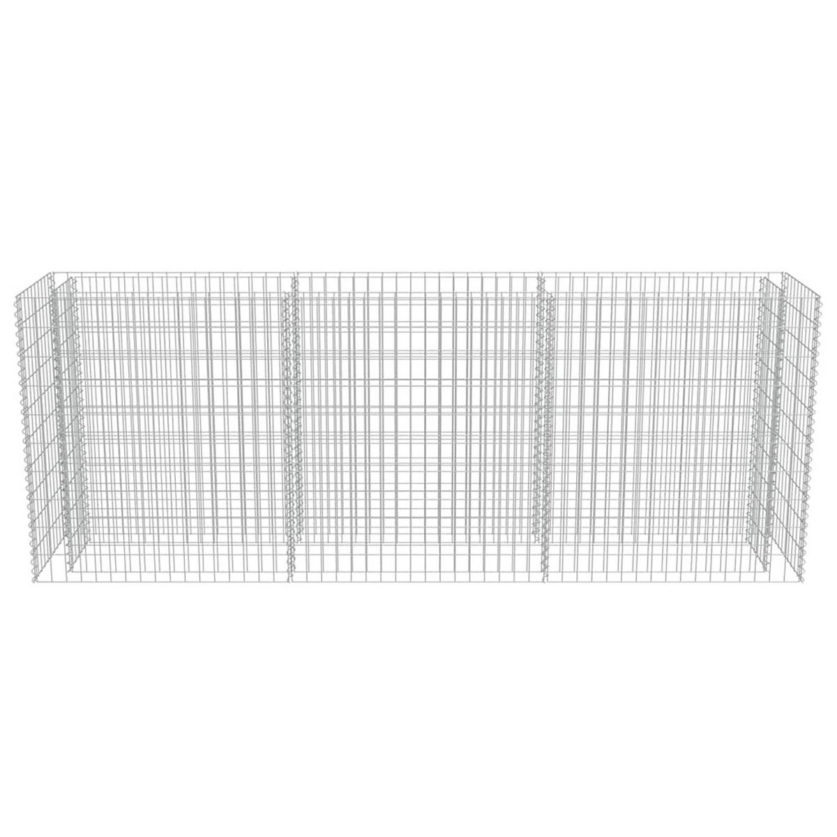 GABIONEN Hochbeet ROON aus Stahl | 270x50x100cm | Steinkorb Gabionengitter - Silberfarben, Metall (270/100/50cm) - DELUKE