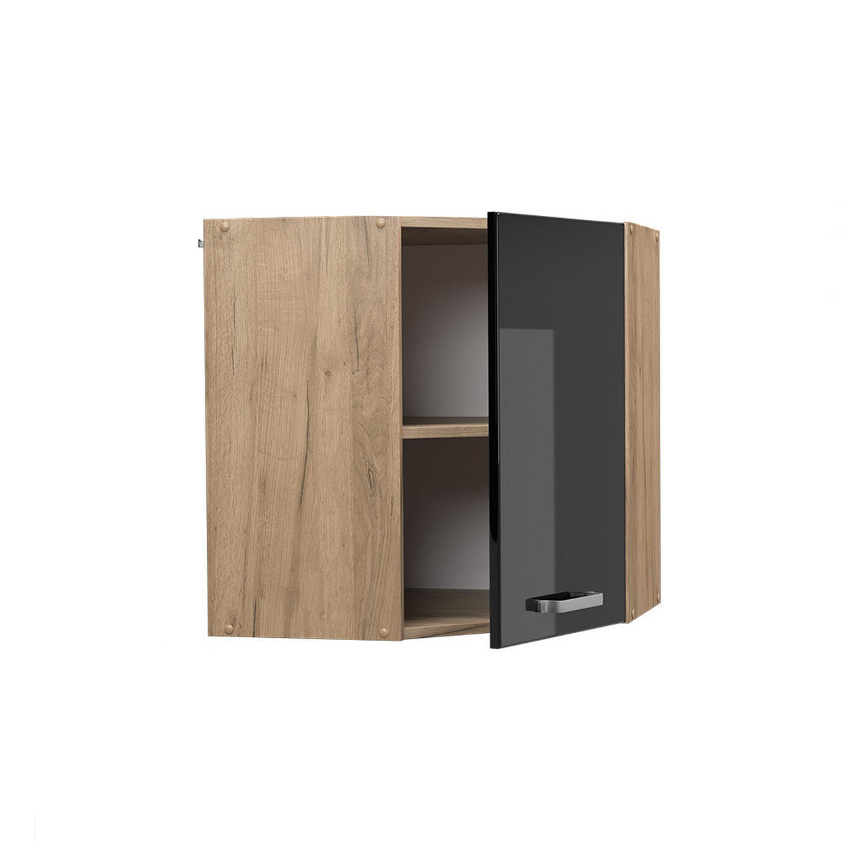 ECKHÄNGESCHRANK R-Line Schwarz Hochglanz 57 cm - Honigeiche/Schwarz Hochglanz, Holzwerkstoff (57/60/34.1cm) - Vicco