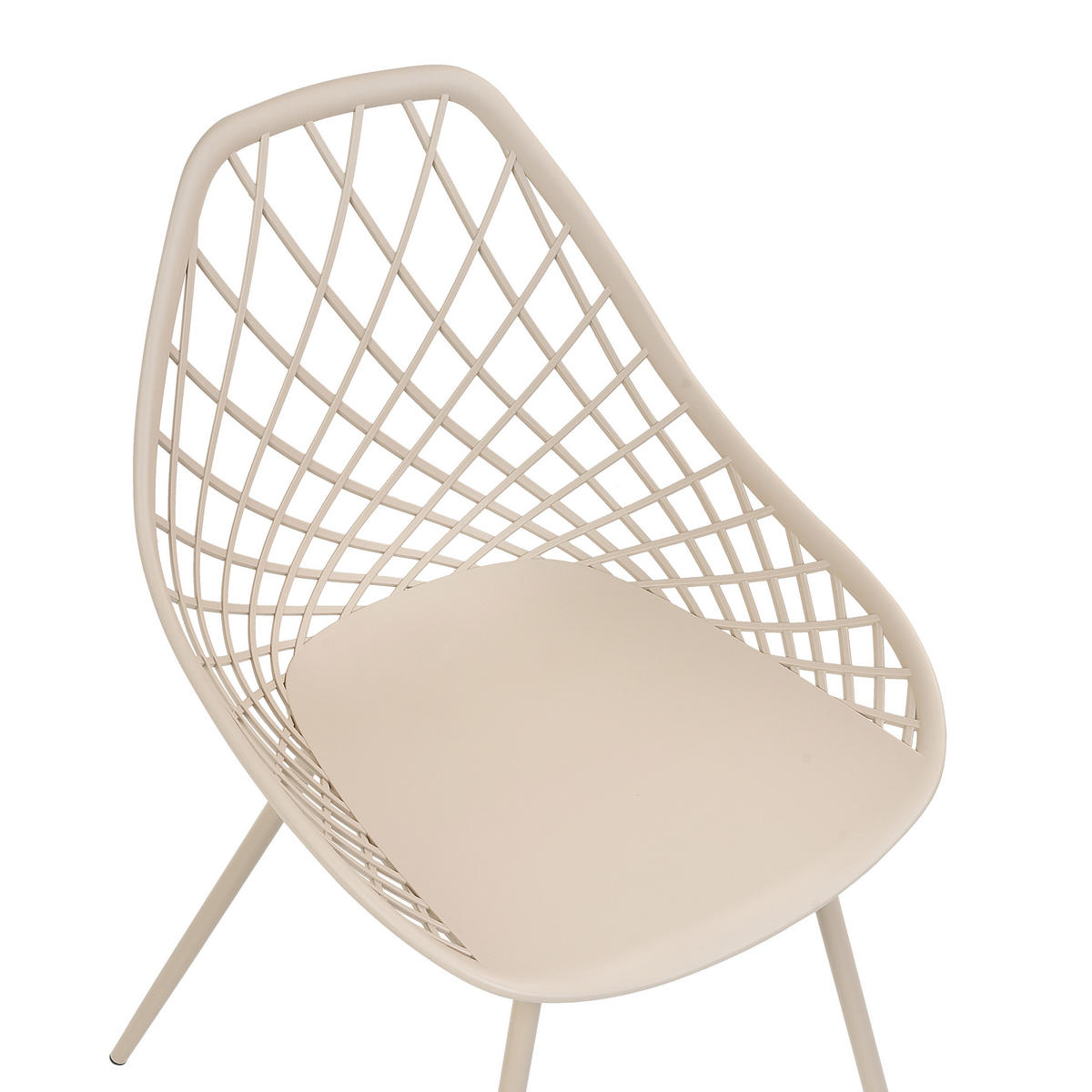 JÍDELNÍ ŽIDLE sada 2 ks Plast Béžová Canton II - béžová, kov/plast (46/86/52cm) - Beliani