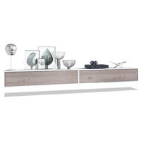 LOWBOARD Lana Fronten in Eiche Nordic - Silbereichenfarben, Holzwerkstoff (140/29/37cm) - Vladon