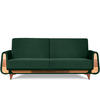 3-SITZER-SCHLAFSOFA GUSTAVO mit Armlehnen, dunkelgrün - Dunkelgrün/Braun, Holz/Holzwerkstoff (230/98/98cm) - KONSIMO®
