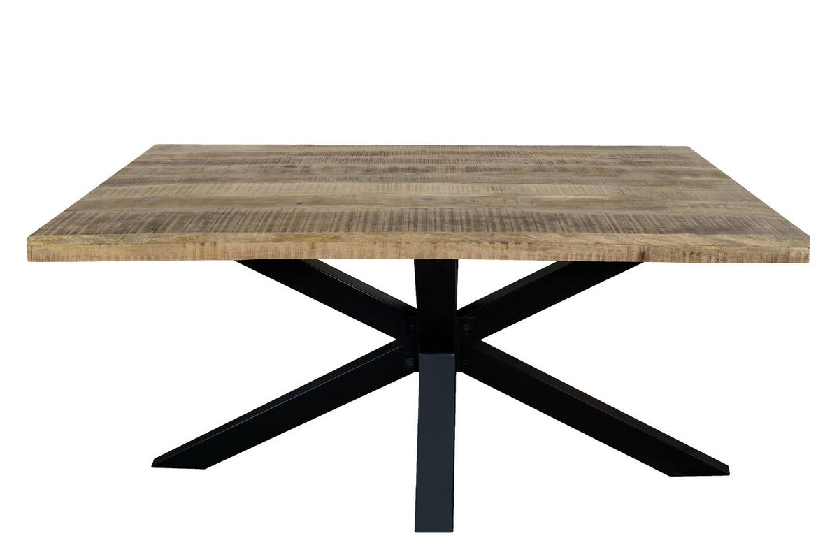 ESSTISCH MANGO RIO - Beige/Schwarz, Holz/Metall (100/220/77cm) - SAM
