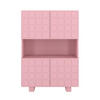 HIGHBOARD Cubo Long, Geometrische 3D Fronten, 85 x 120 cm, Rosa - Hellrosa, Holz/Holzwerkstoff (84.3/120/41.8cm) - Skandica