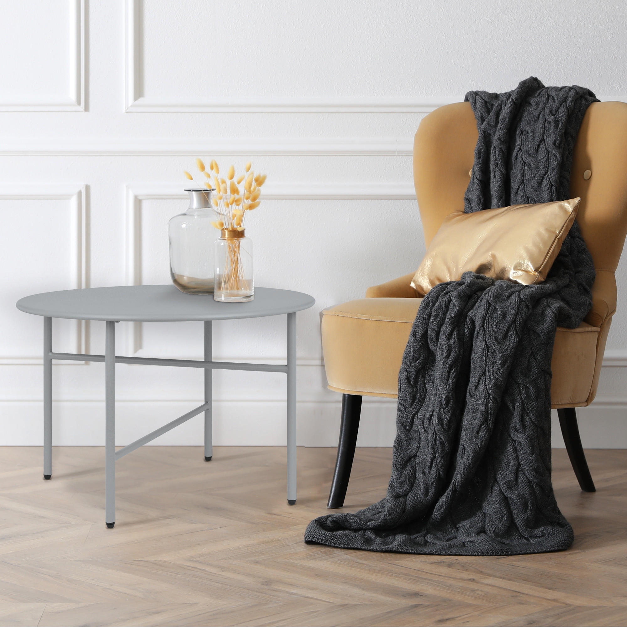 BoMoe Beistelltisch Grau 53x36x53 cm
