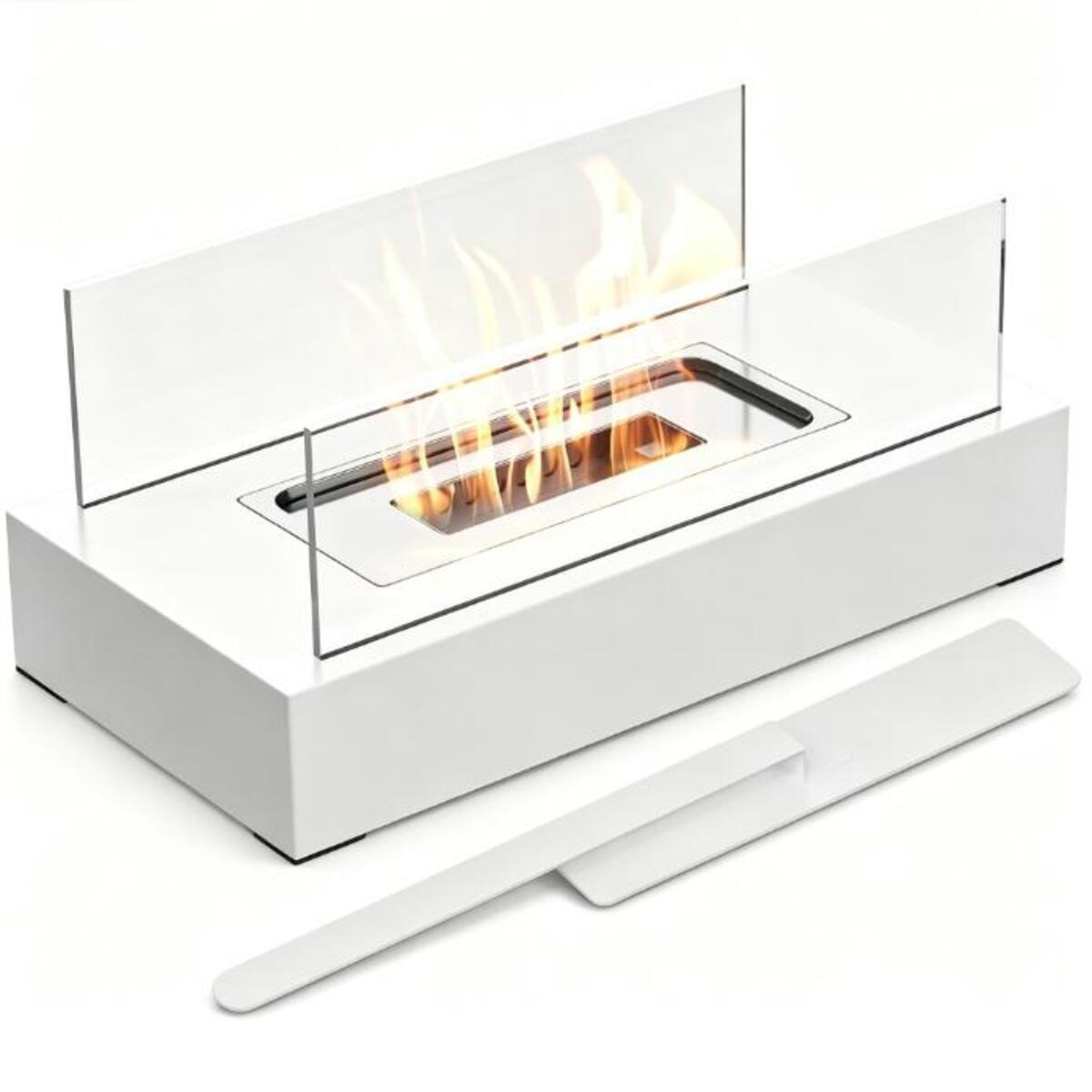 BIOETHANOL-KAMIN Weiß 35/15/18 cm - Weiß, Metall (18/15/35cm) - Authentics