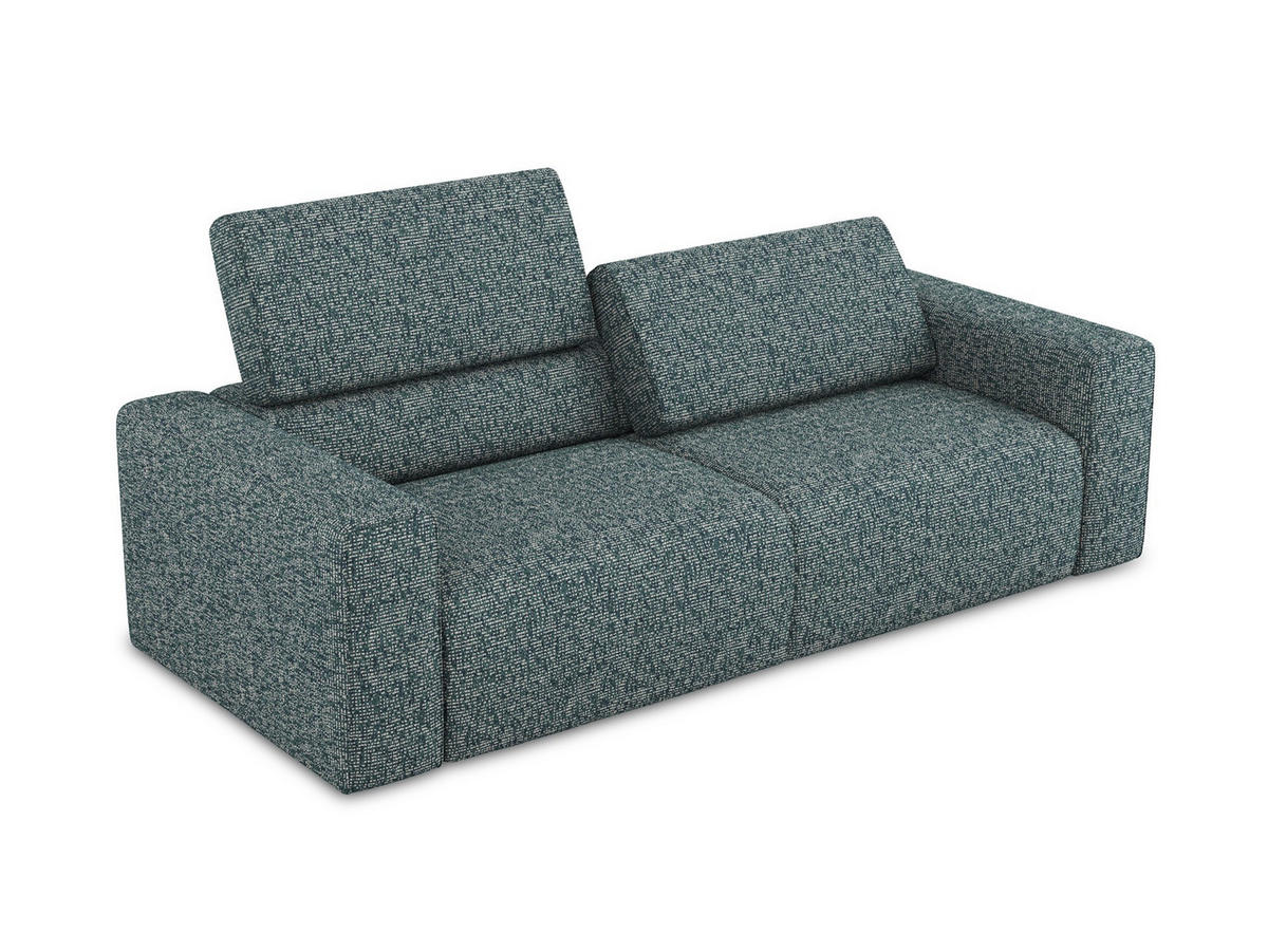 3-SITZER SOFA Strukturstoff Stoff Blau - Blau/Blaugrau, Kunststoff/Textil (224/80/103cm) - Makamii
