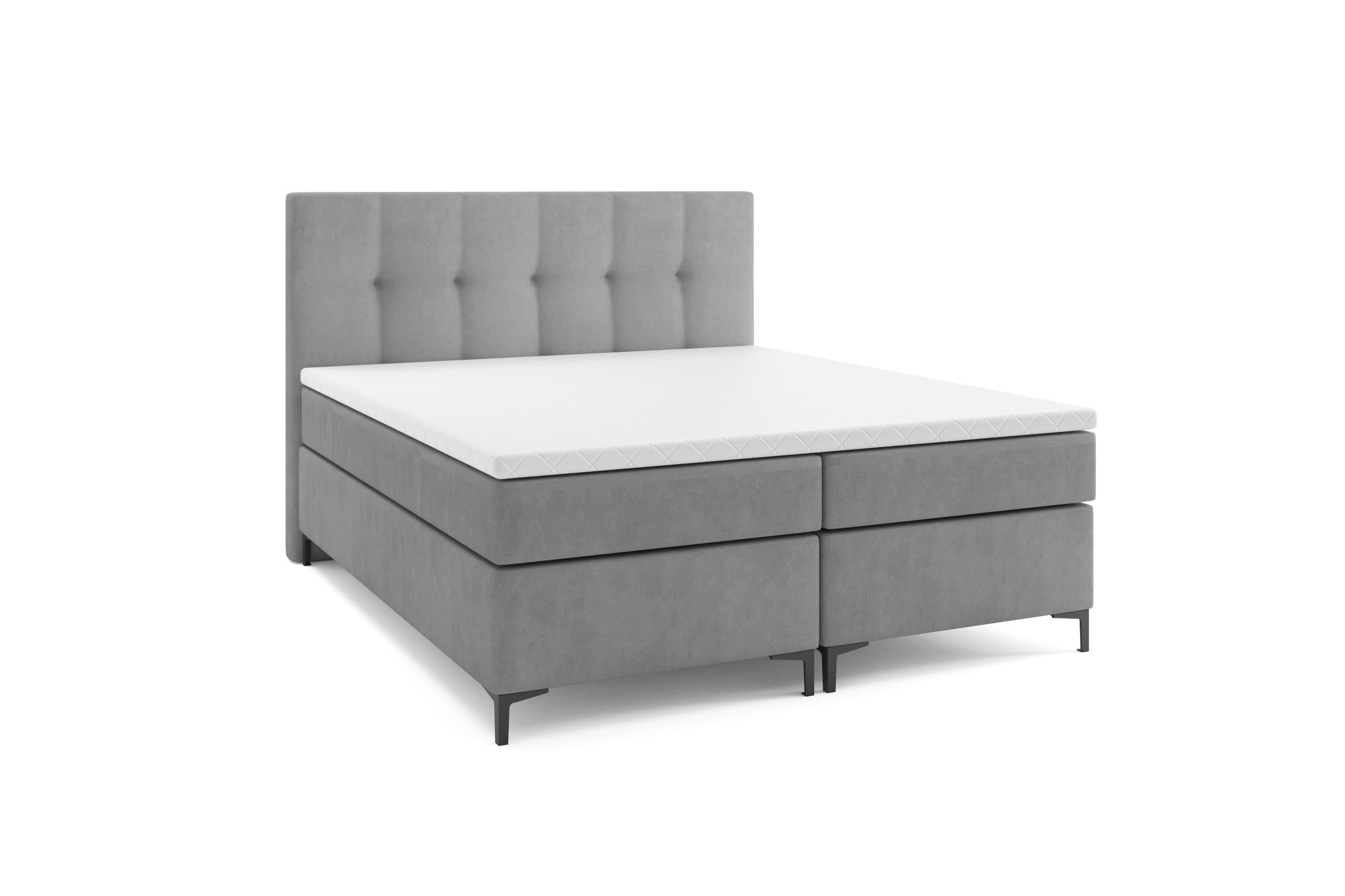 BOXBETT Denver 160x200 Grau - Grau, Textil/Metall (160/200cm) - VLR BEDS