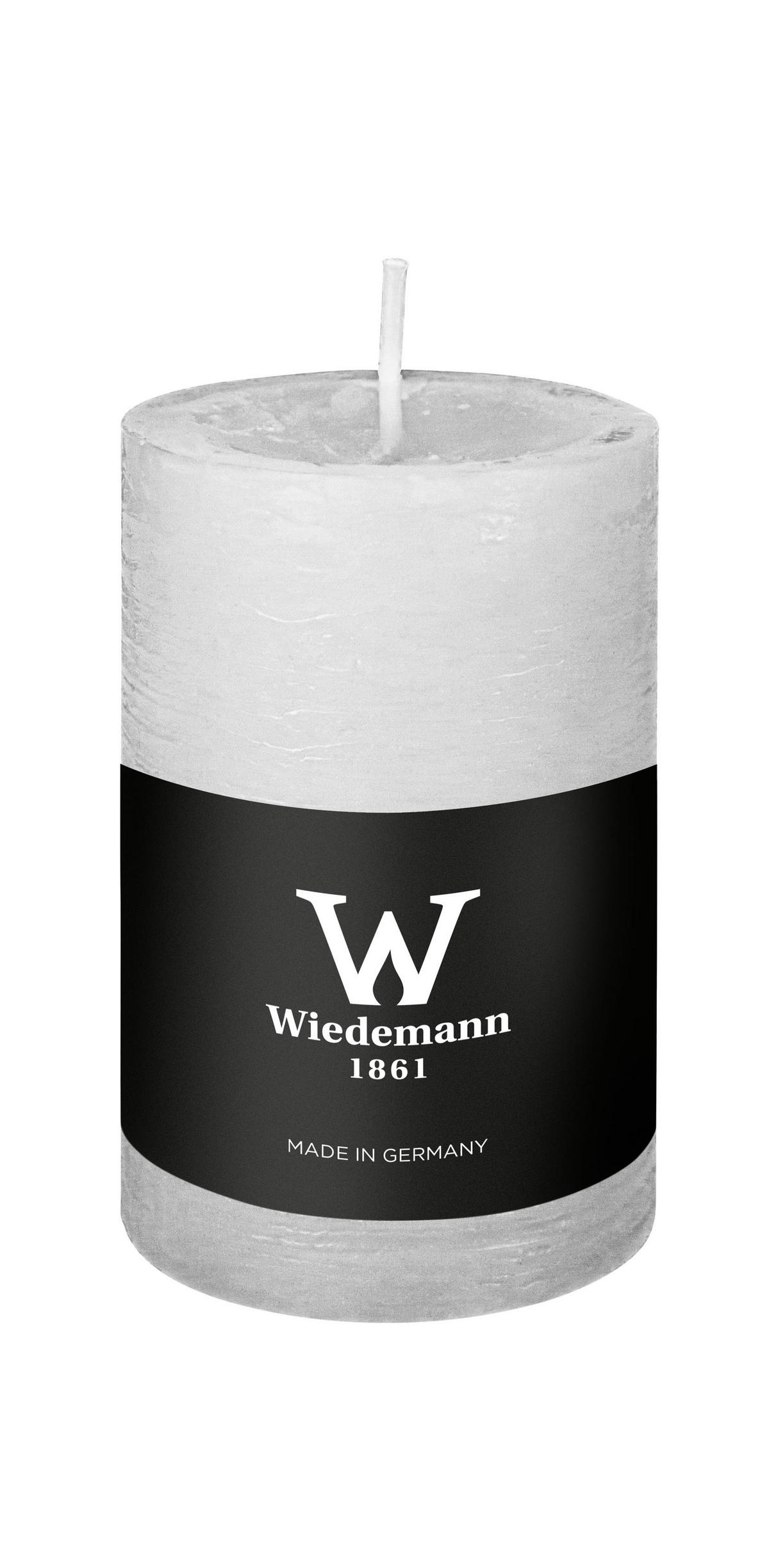 STUMPENKERZE Rustik Marble Style Weiß 90 x Ø 58 mm - Weiß, Paraffin (6/9cm) - Wiedemann Kerzen
