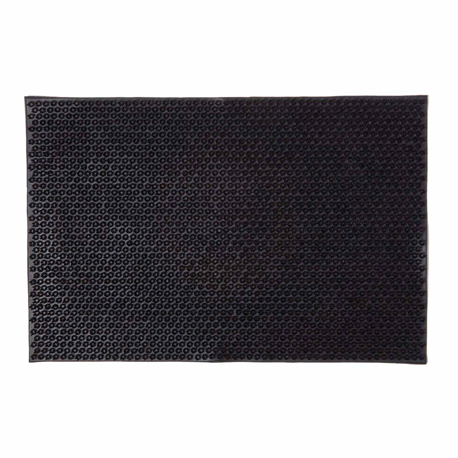 FUSSABTRETER Gummi mit Bürsten-Effekt 40/60 cm - Schwarz, Naturmaterialen (40/60cm) - Homescapes