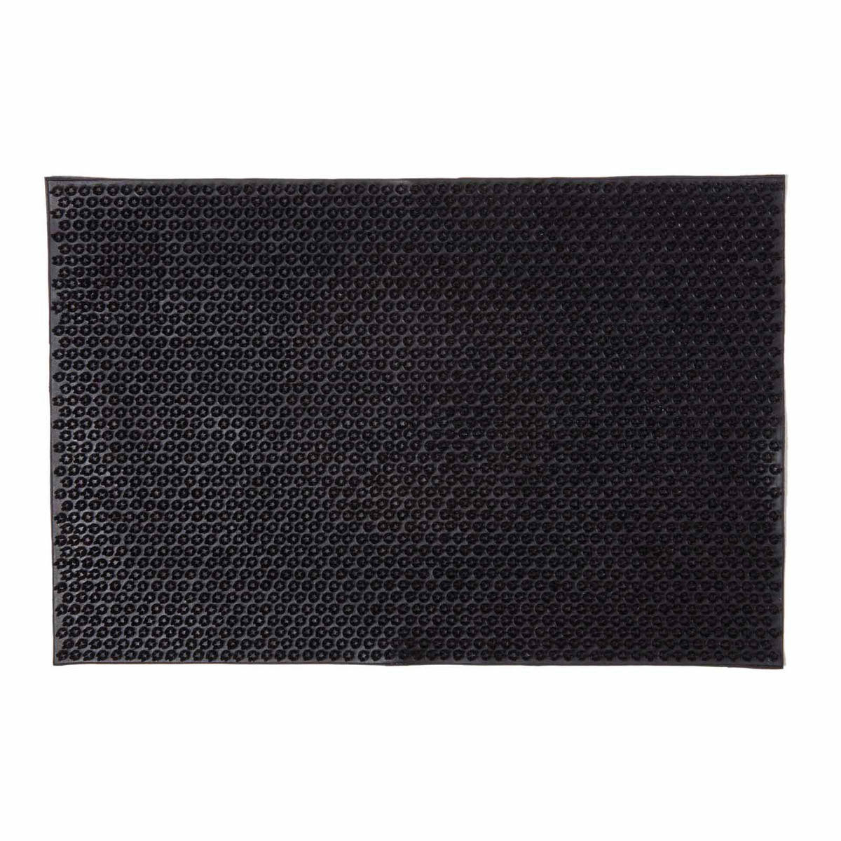 FUSSABTRETER Gummi mit Bürsten-Effekt 40/60 cm - Schwarz, Naturmaterialen (40/60cm) - Homescapes