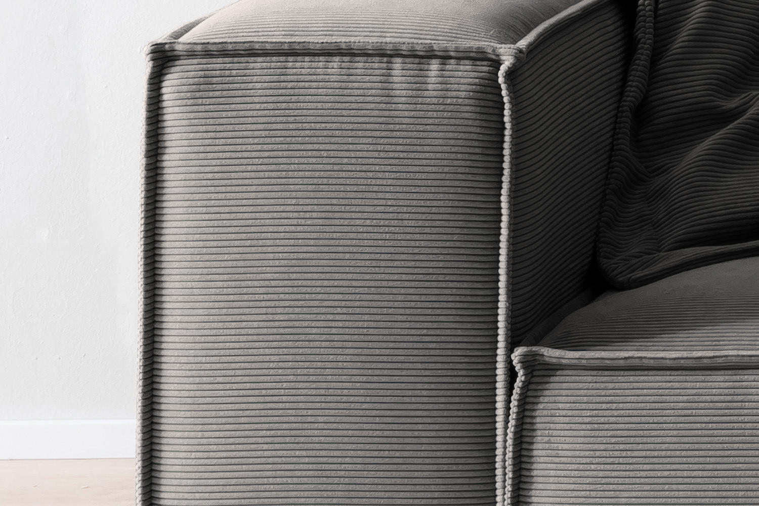 Thumbnail - Kawola Sofa, Anthrazit, Textil, Echtholz, 3-Sitzer, Füllung: Komfortschaum, 306x68x118 cm, Wohnzimmer, Sofas & Couches, ...