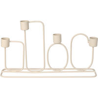 KERZENHALTER Metall Hellgrau 27/15,7 cm - Beige, Metall (7/15.7/27cm) - Home Styling Collection